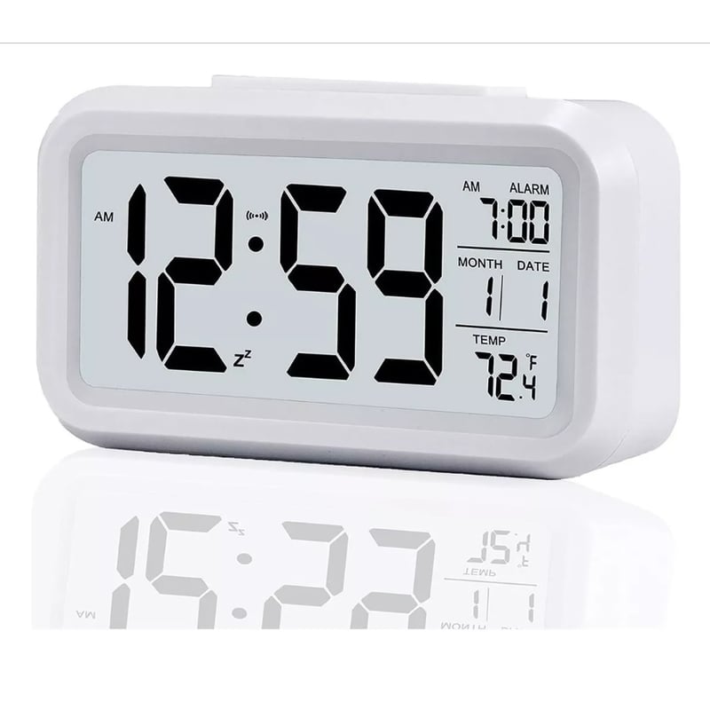 Reloj Despertador Blanco Pantalla Led Fecha Temperatura Alarma Sodimac Chile