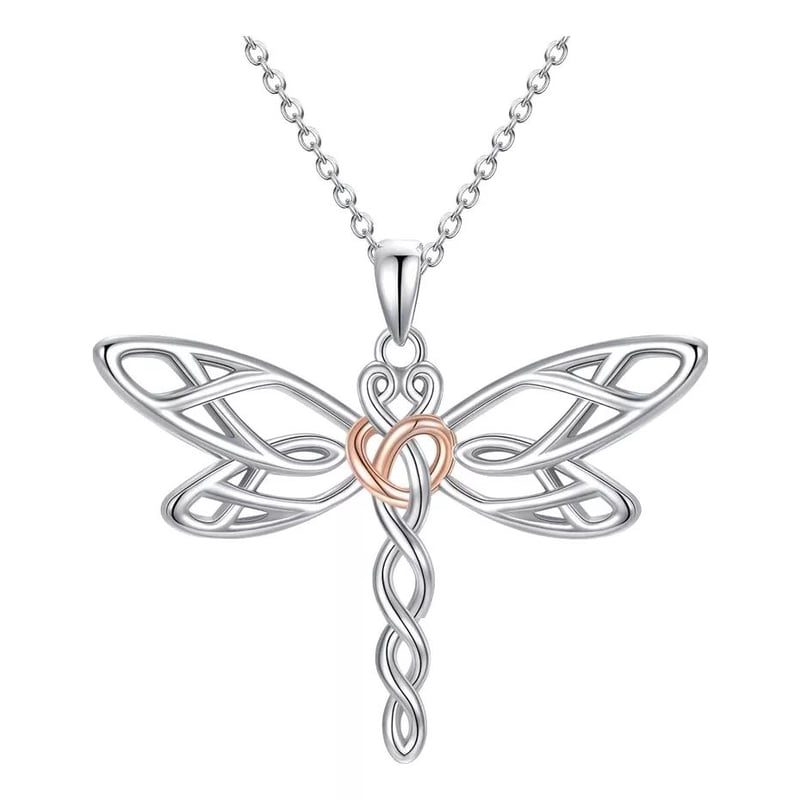 KUANGYE - Collar De Plata S925 Libélula Colgante Regalo Para Mujer