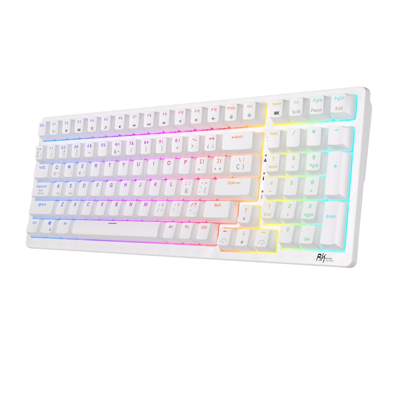 ROYAL KLUDGE Teclado mecánico Royal Kludge RK98 Teclado blanco ...