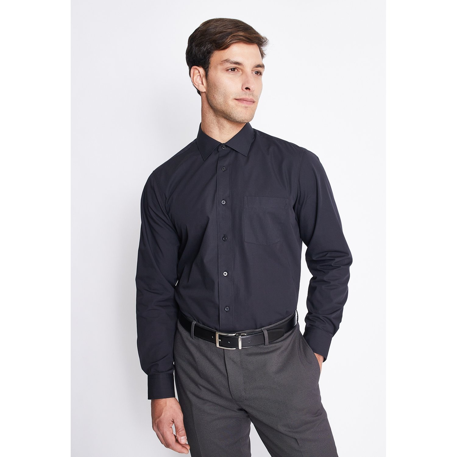 Camisa formal negra shop