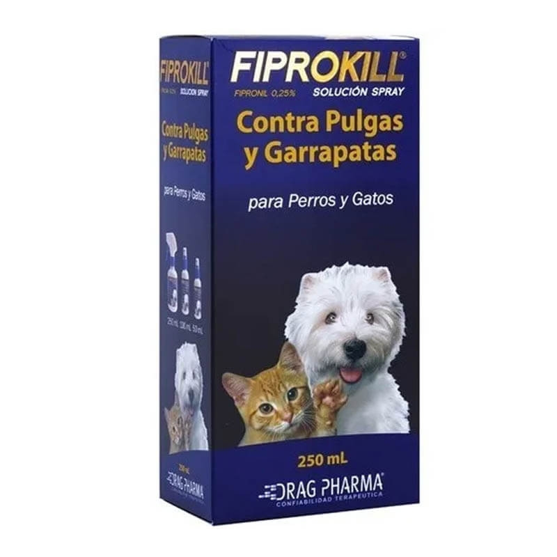 DRAG PHARMA Fiprokill Spray Antipulgas Perros y Gatos 250 ml ...