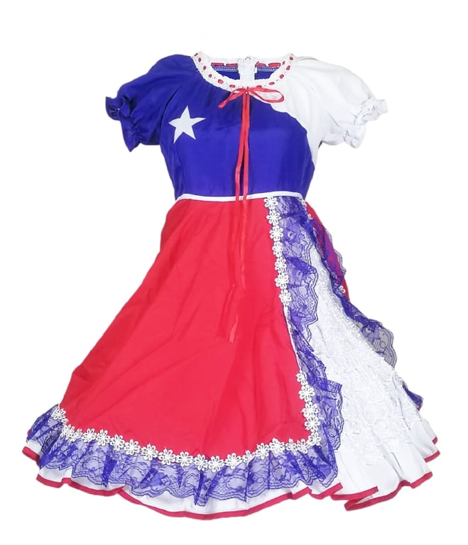 GENERICO VESTIDO MUJER CHILE DE HUASA CHINA FIESTAS PATRIAS S M L XL falabella