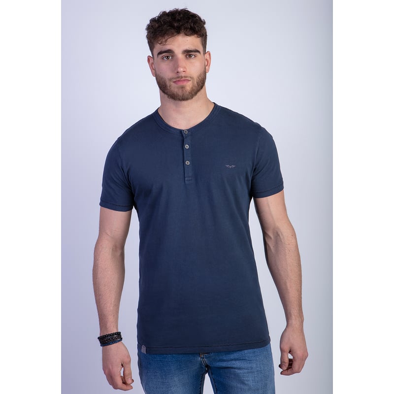FEROUCH Polera Henley Lavada Austin Azul Ferouch | falabella.com