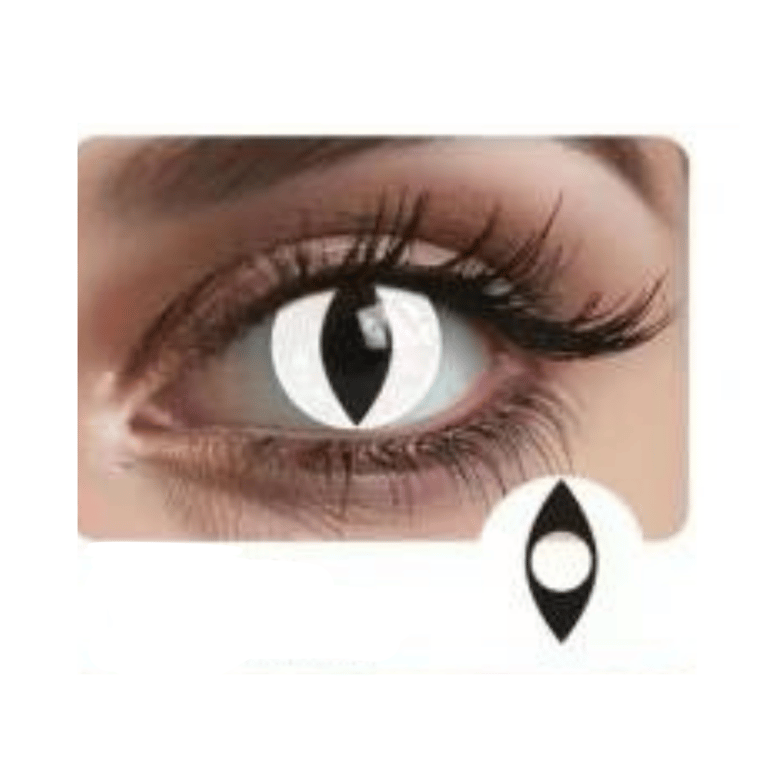 GENERICO Lentes de Contacto Fantasia Ojo Gato blanco falabella