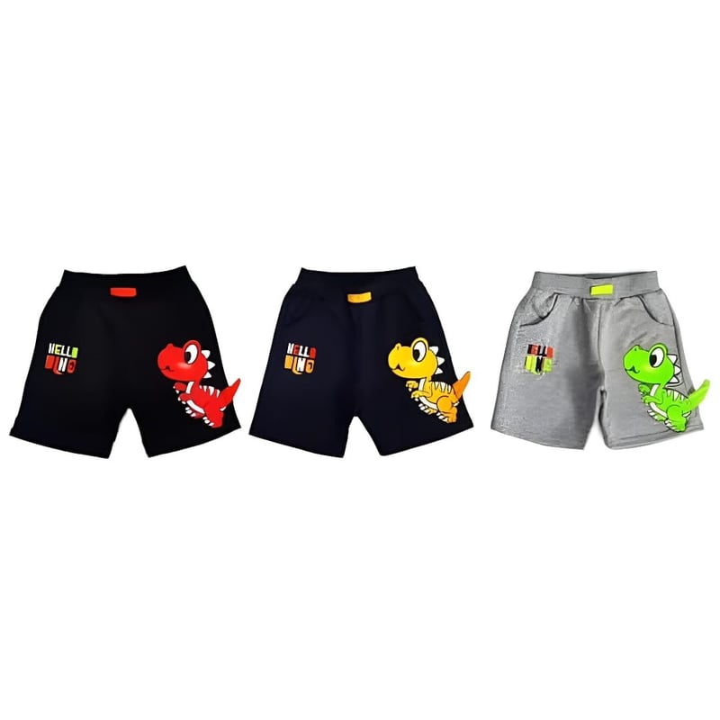 Pack 3 Short Nino Algodon Con Diseno