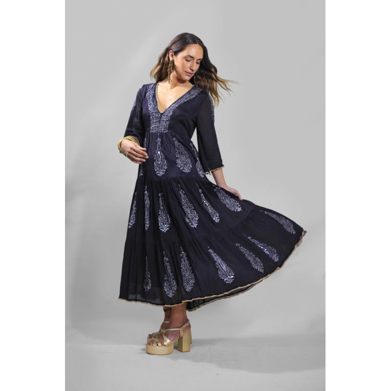INDIA CHIC VESTIDO MIDI CYNTH BLACK INDIA CHIC | falabella.com
