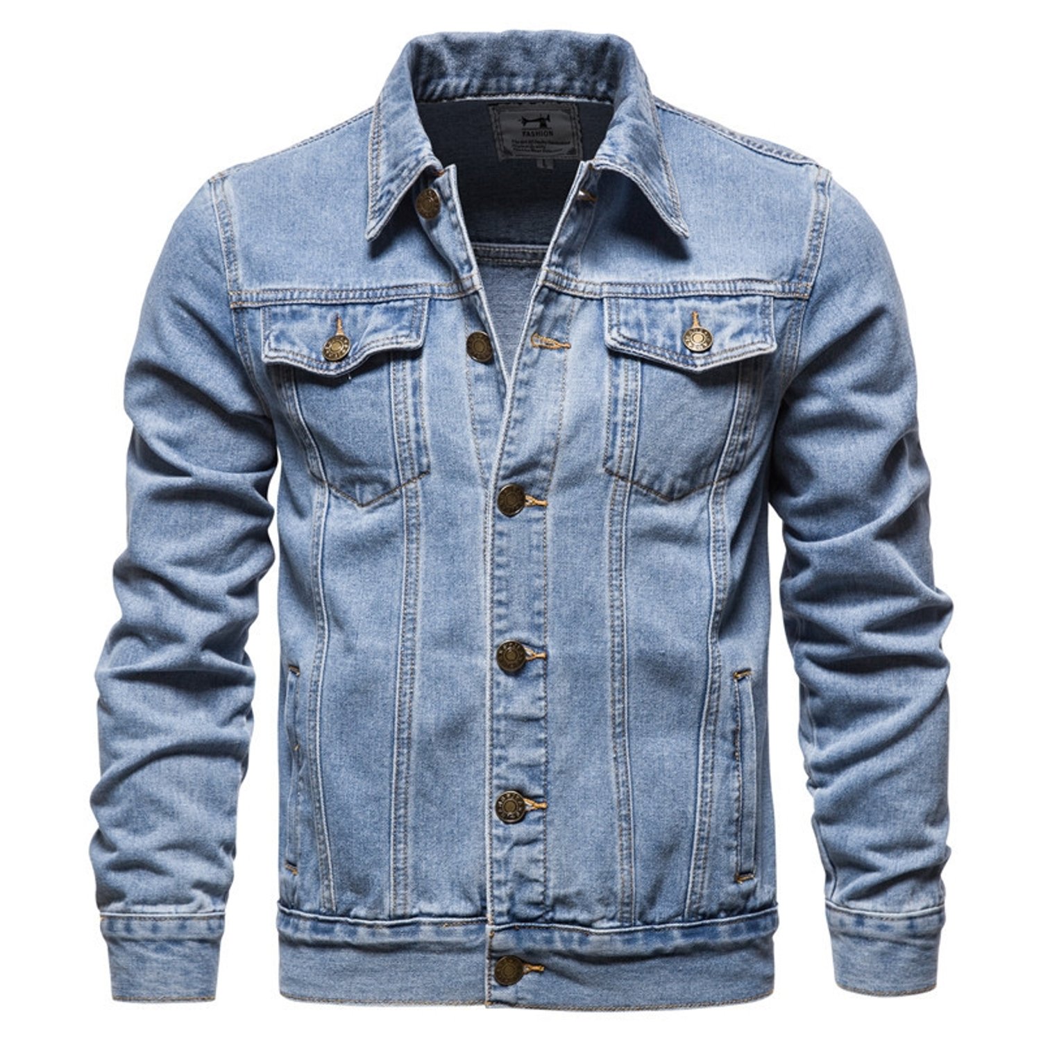 TIOZONEY Chaqueta casual Vaquera de mezclilla Hombre falabella
