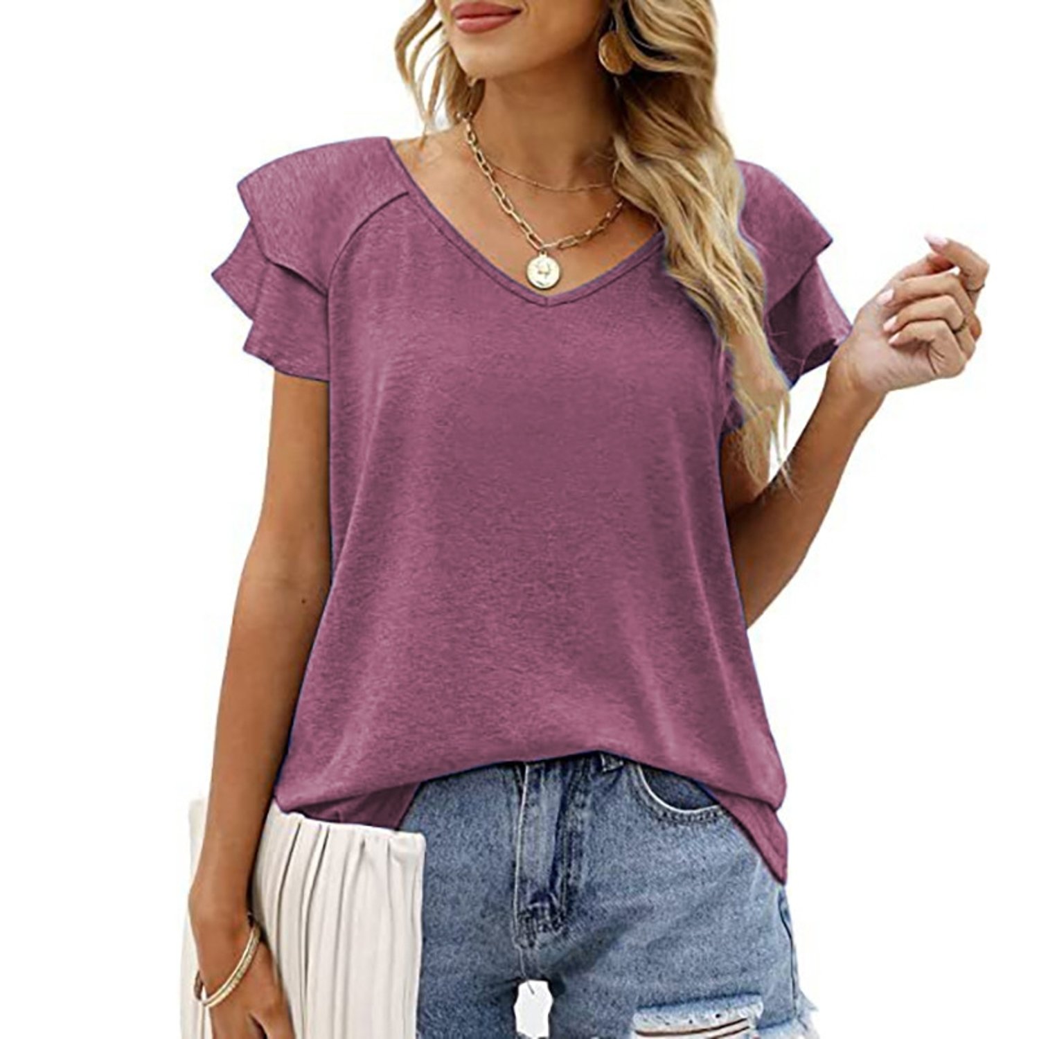 TIOZONEY Polera Mujer Basica falabella