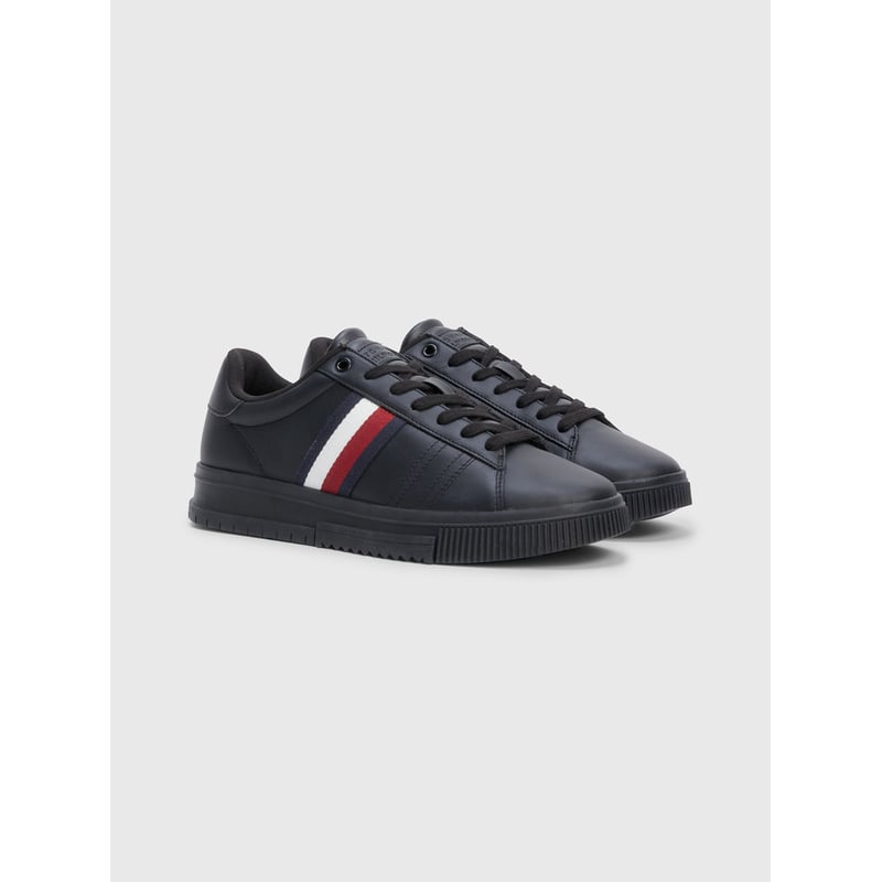Zapatillas Supercup De Cuero Negro Hombre