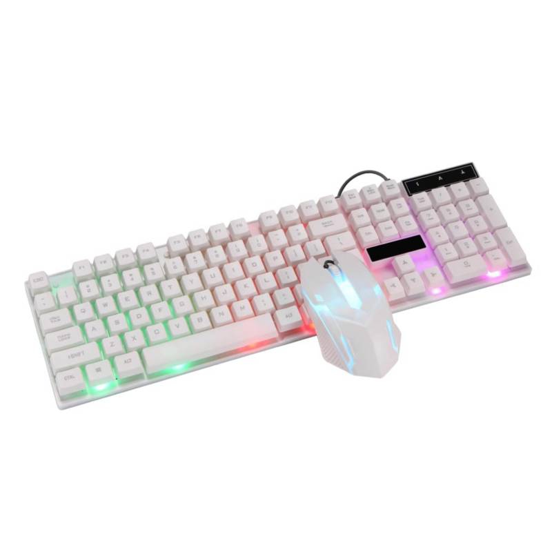 GENERICO Kit Gamer Teclado y Mouse Blanco falabella