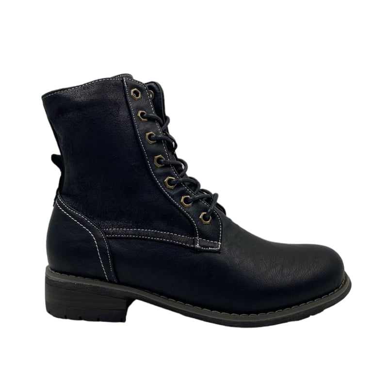 GENERICO Botín Negro Cordones Eco cuero | falabella.com