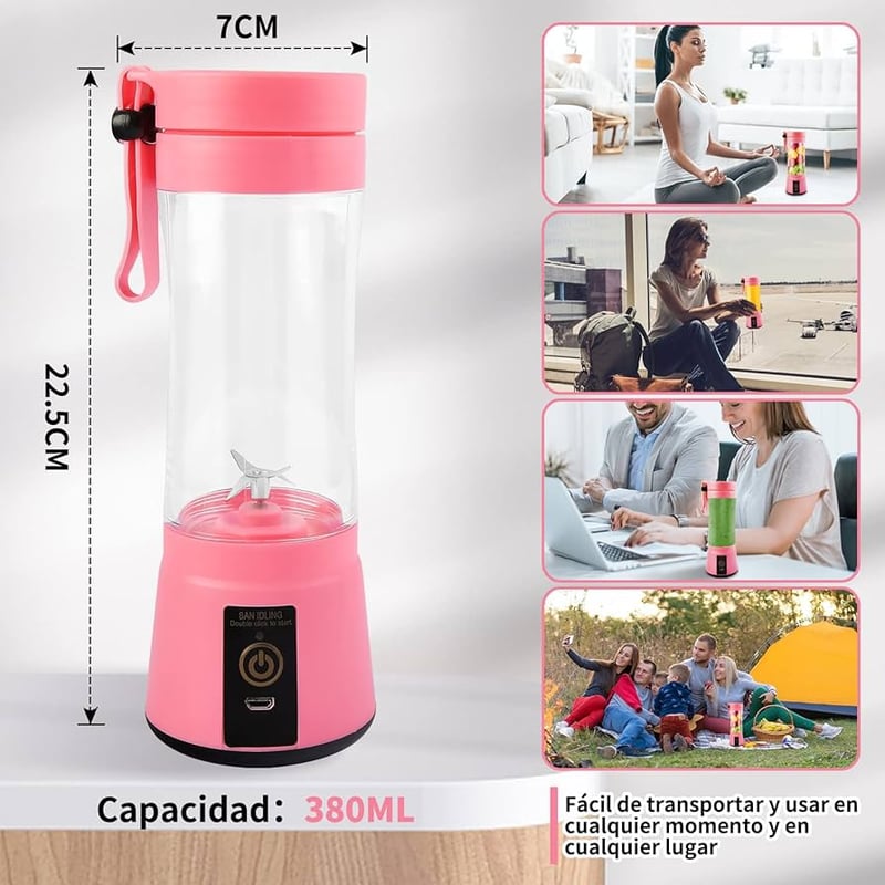 MOVI Licuadora portatil recargable USB Rosado falabella