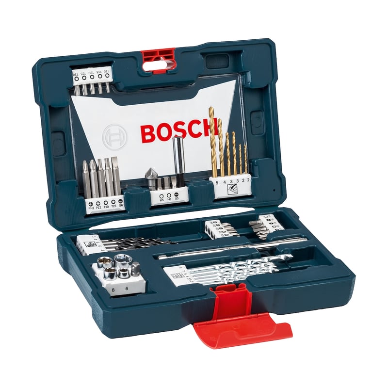 BOSCH - MALETÍN V-LINE TITANIO 48 PIEZAS  + BARRA IMANTADA BOSCH