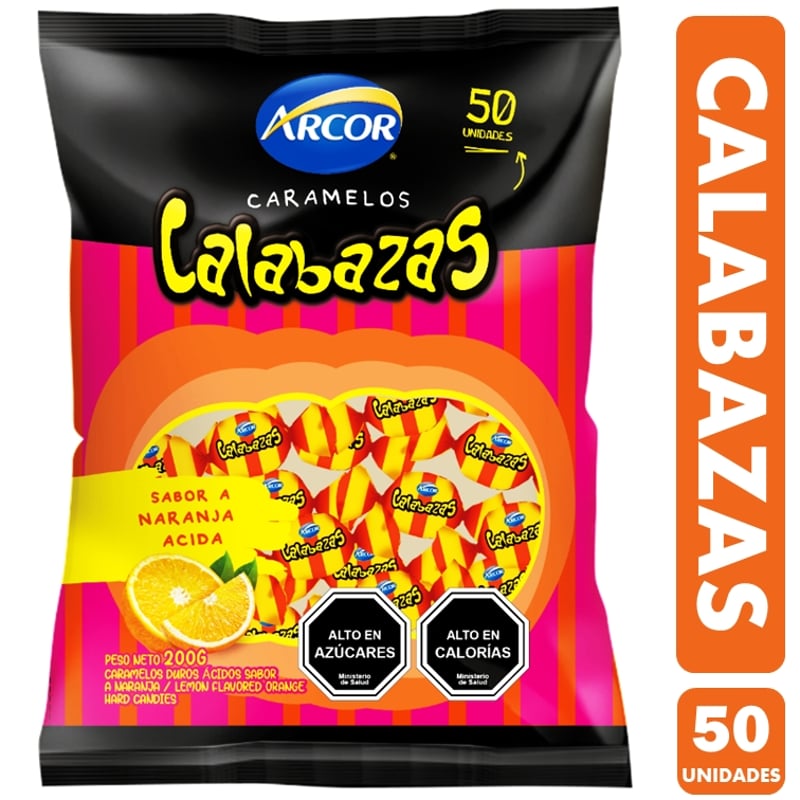 ARCOR - Caramelos Calabazas - Especial Halloween (Bolsa Con 50 Uni)