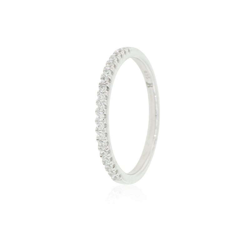 JB JOYAS BARON Anillo de Plata Esterlina 925 Medio Cintillo Circon falabella