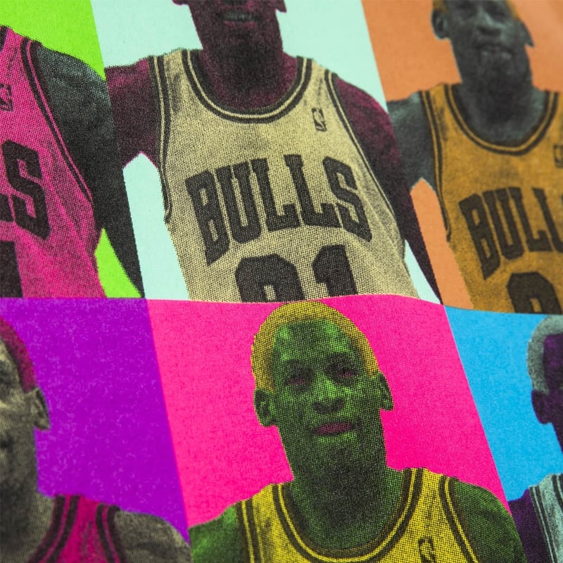 Polera Pop Art Chicago Bulls Dennis Rodman Mitchell And Ness