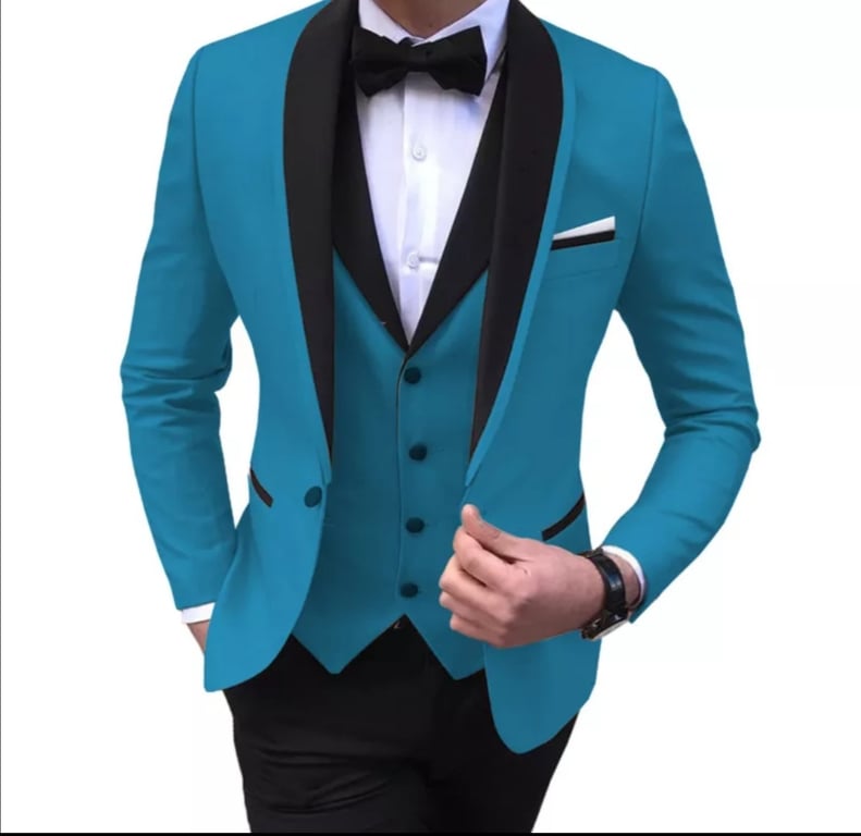 Traje azul turquesa hombre best sale