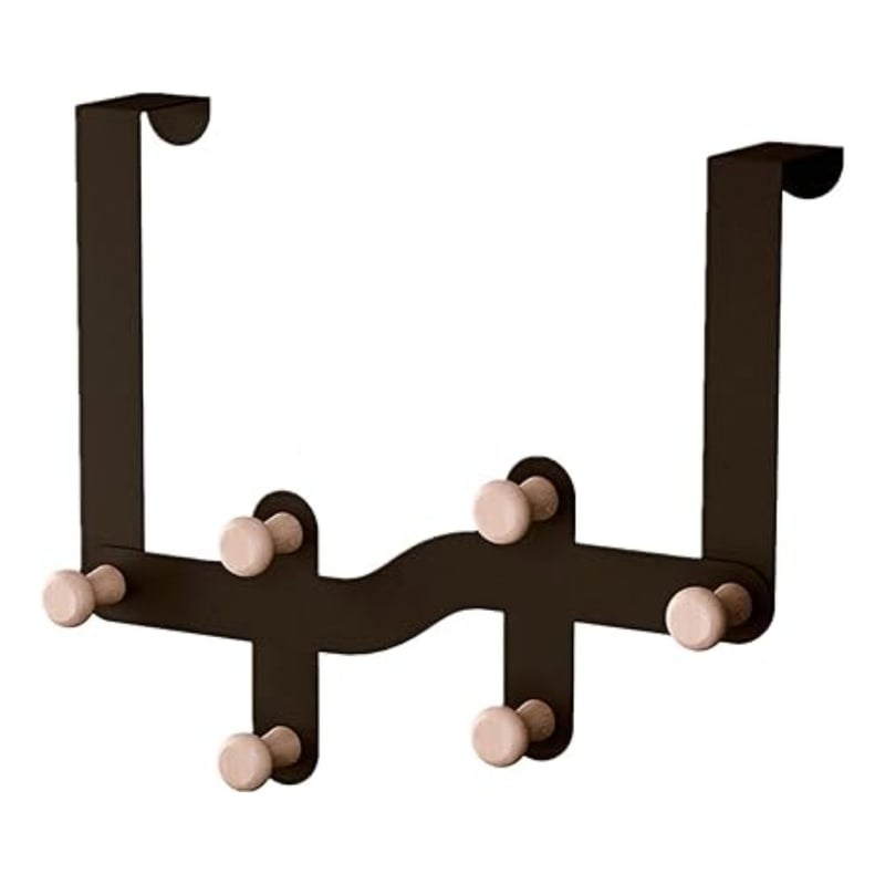 Perchero De Puerta Axentia Con 6 Ganchos – Colgador Sin Taladrar, De Acero Inoxidable, 39 Cm, Color Plata