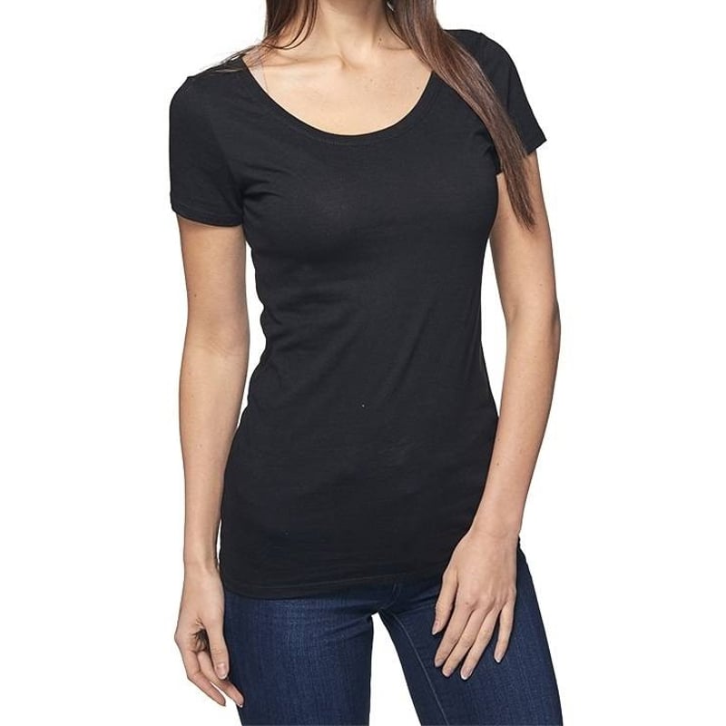 Pack 6 Poleras Negras Algodon Mujer