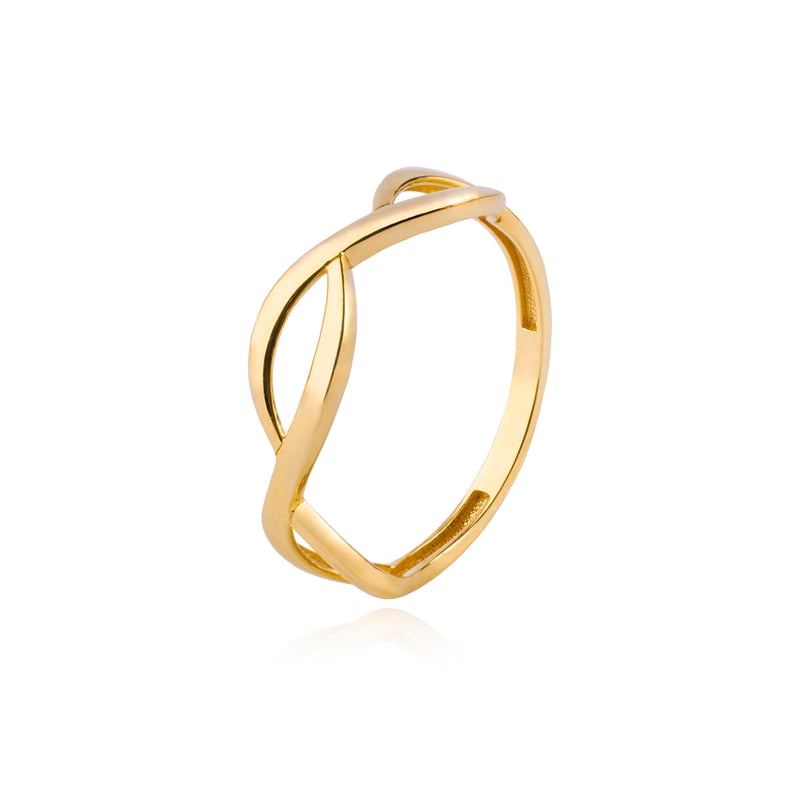 JB JOYAS BARON anillo de oro 18kt doble infinito liso falabella
