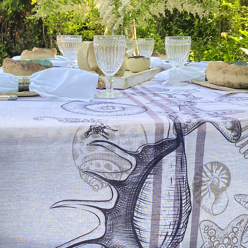 TUYO PRINT Mantel velo Organza Bahia Azul 180 x 300 Tuyo Print falabella