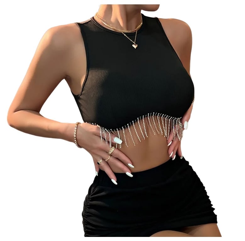 Top corto textura con brillos