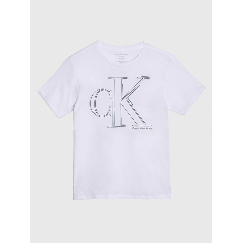 CALVIN KLEIN - Polera Niño Big Logo Blanco Calvin Klein