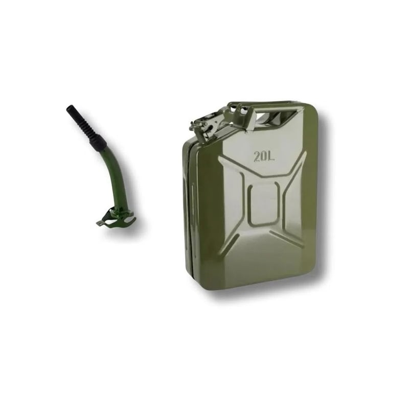 Bidón Metálico Para Gasolina Y Diésel - 5L, 10L, 20L, Con Embudo Y Tapa De Seguridad, Ideal Para Viajes Y Emergencias