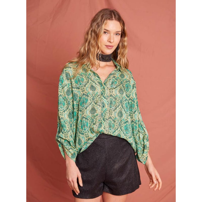 INDIA CHIC BLUSA LAURA LIGHT GREEN INDIA CHIC | falabella.com