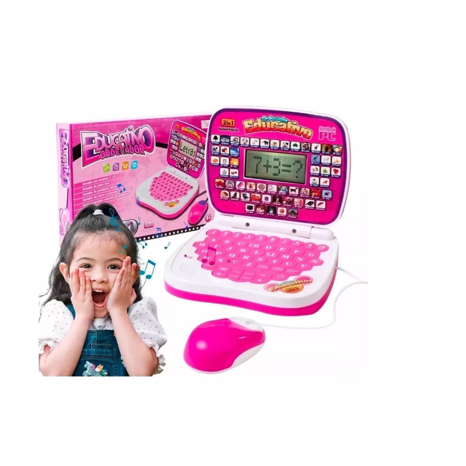 GENERICO Ordenador Didactico Computadora Didactica Para Niñas Rosa |  falabella.com