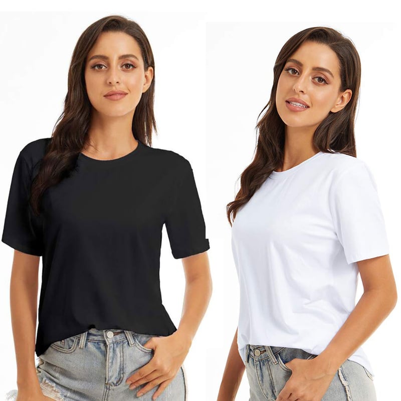 Mujer polera manga corta shop