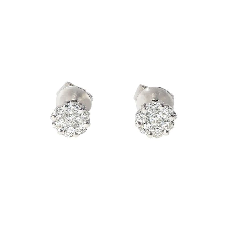 JB JOYAS BARON Aros de Oro Blanco 18kt con Diamantes 30 Pts Totales SI H Corte Brillante By Danielle Costantini falabella