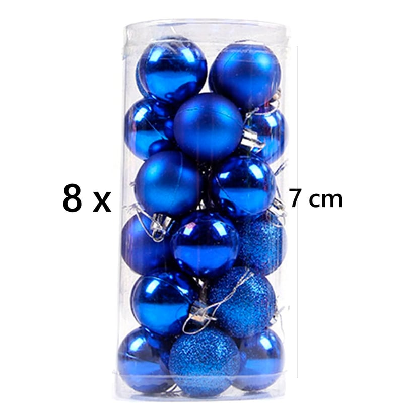 ZAPATILLACHILE - 8 Esferas Azules de 7cm para una Decoración Navideña