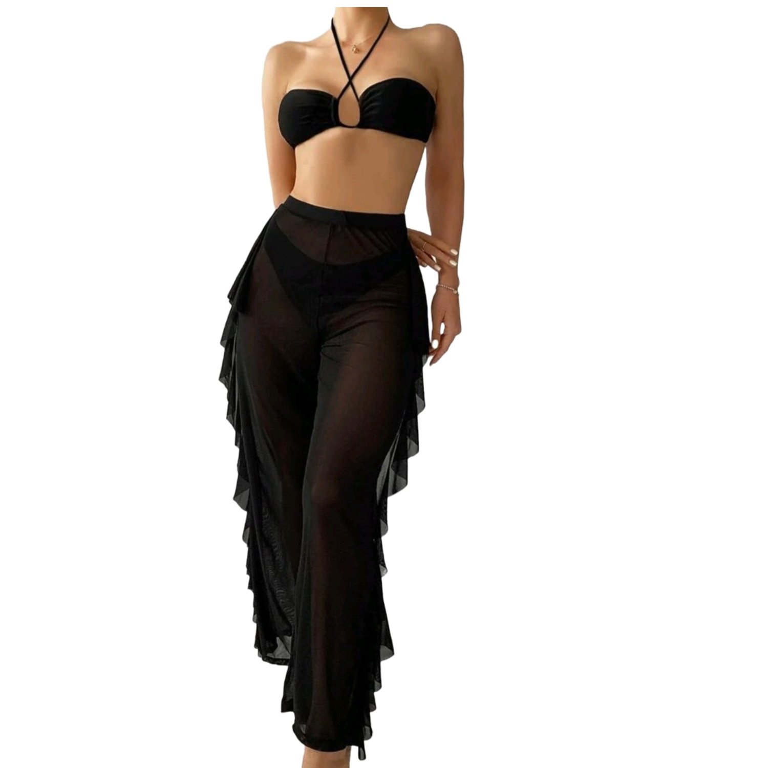 GENERICO Traje de Bano Mujer Con Pantalones de Malla. falabella