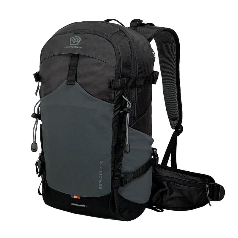Mochila Trekking Outdoor Camping Pentagon 30 lt Impermeable Negro Sodimac Chile