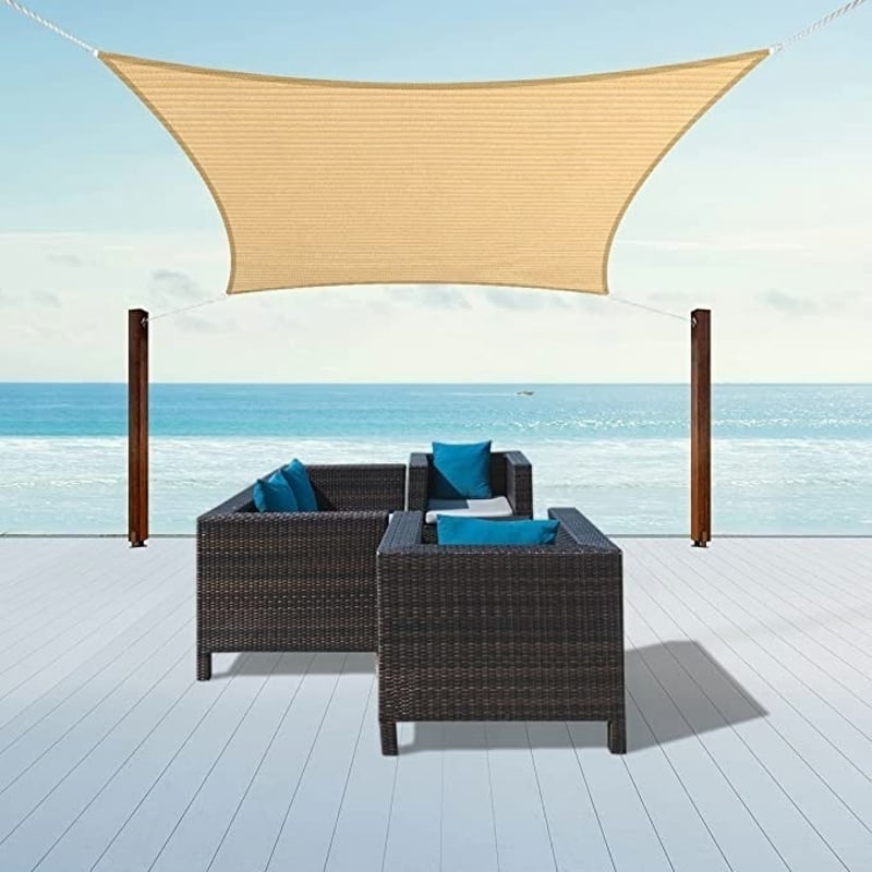 Protección Solar Terraza Toldo Vela Rectangular 2x5 M - Malla Sombreo 70% UV, Para Terraza, Jardín O Pérgola Protección Solar Plantas Mascotas
