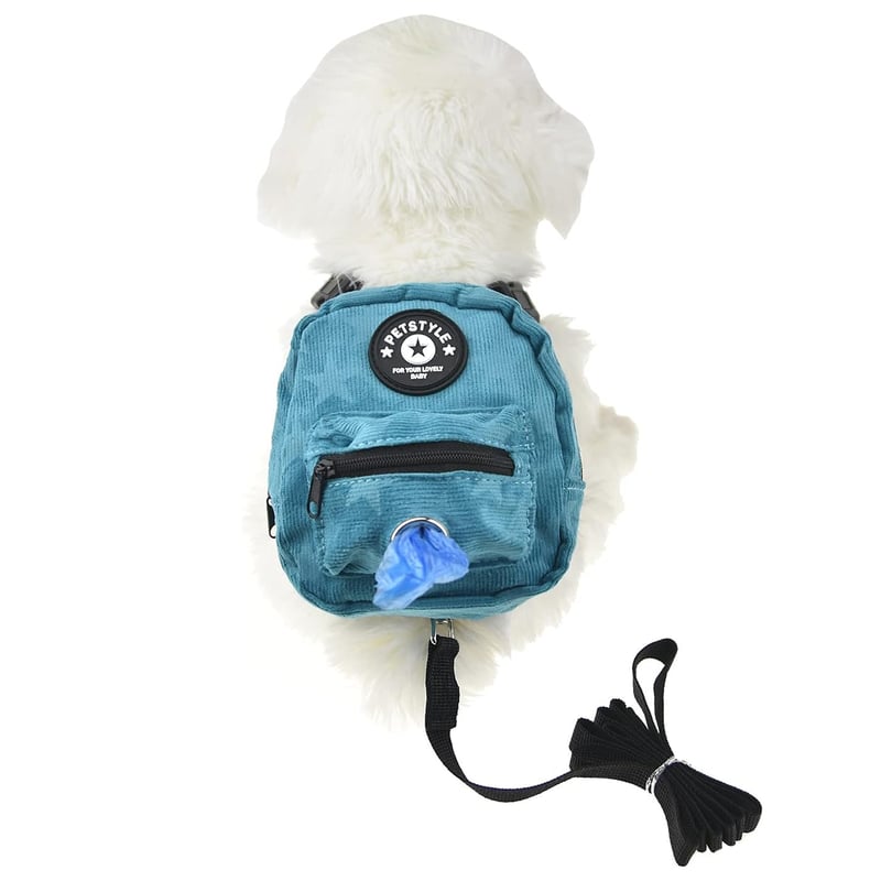 LELOX Arnes Mochila para Perros con Correa Azul L falabella