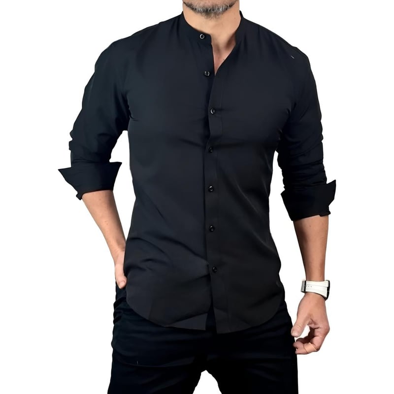 Camisa Hombre Cuello Mao
