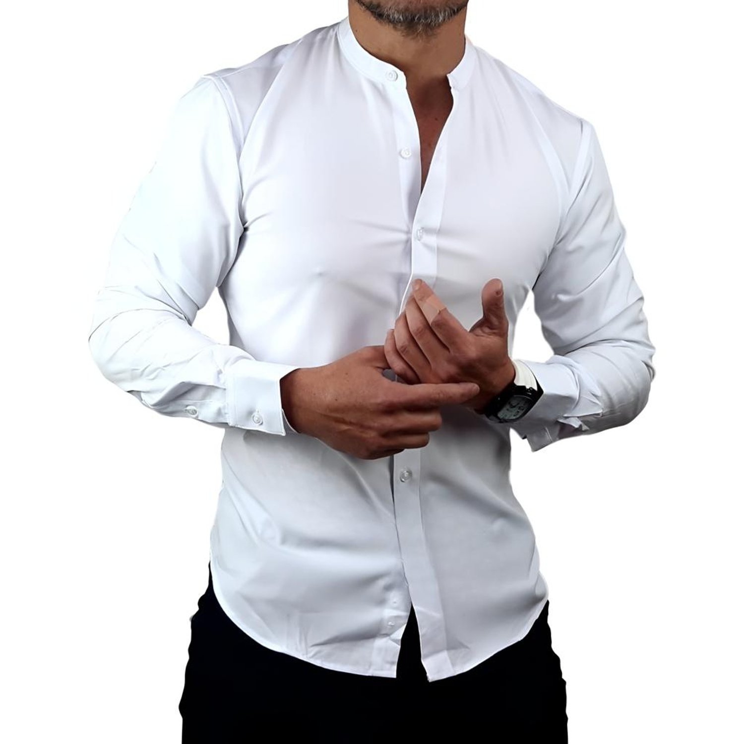Camisa Hombre Cuello Mao