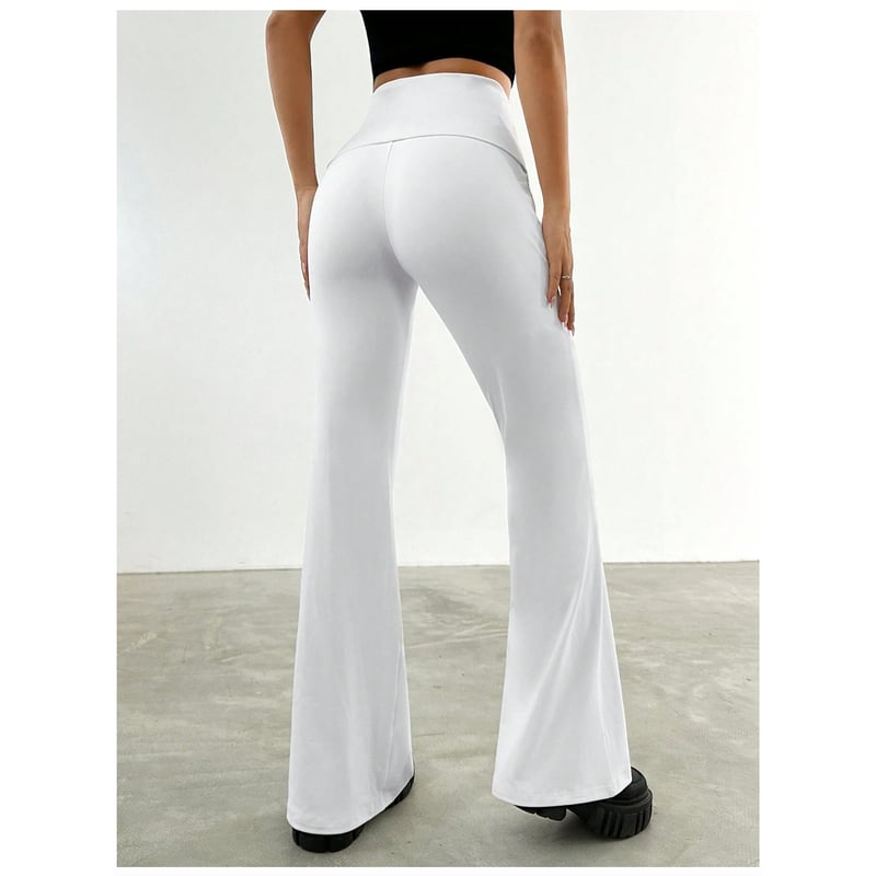 Pantalon Calzas Mujer Pata Elefante BLANCO TELA SOFIA