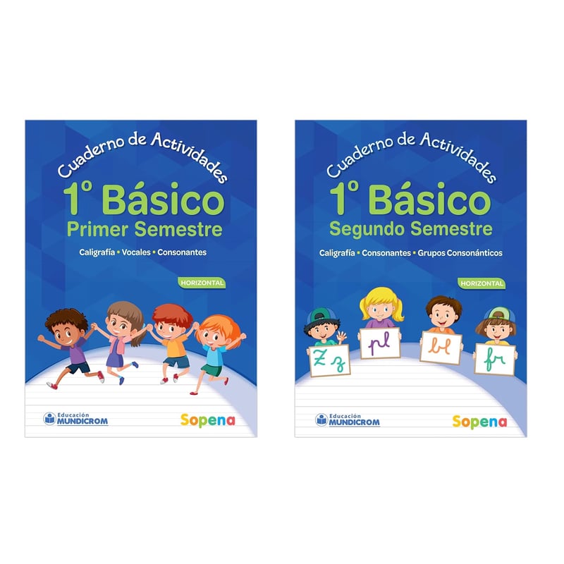 SOPENA Pack Cuadernos Actividades 1 Basico 1-2 Semestre Horizontal ...