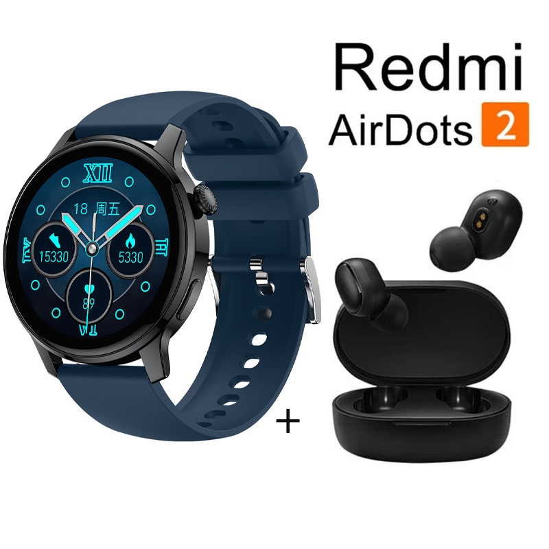 XIAOMI S46 reloj inteligente deportivo combo Redmi AirDots 2 Azul falabella