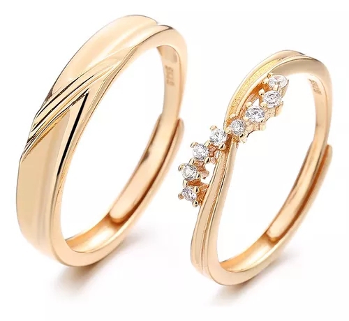 KUANGYE Anillo Compromiso Plata 925 En Oro Dorado Rio Estrella amor ilusiones falabella