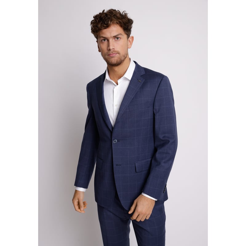 Traje hombre Formal Slim Fit Luxury Lana Azulino