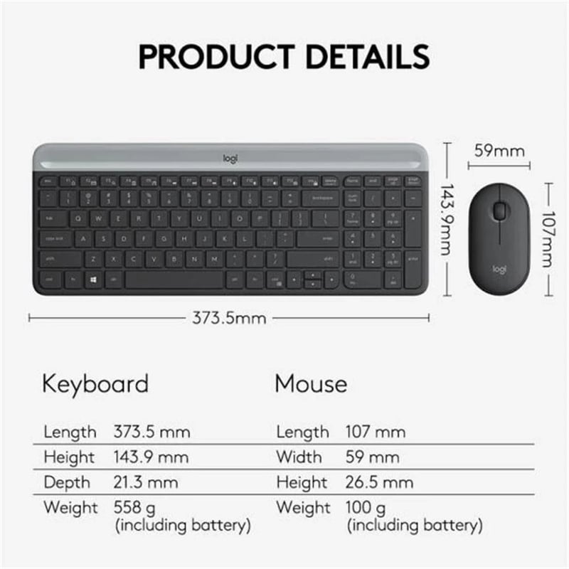 LOGITECH Kit De Teclado y Mouse Logitech MK470 Blanco falabella