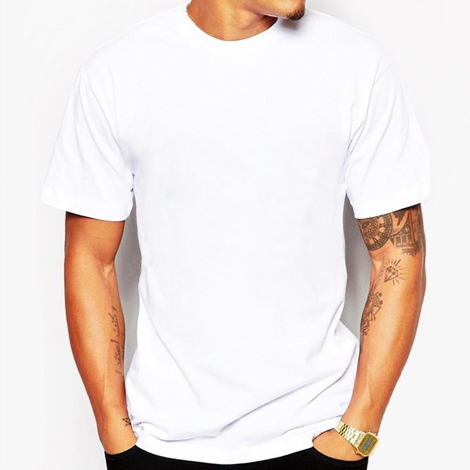 POLERA BLANCA TACTO ALGODON HOMBRE