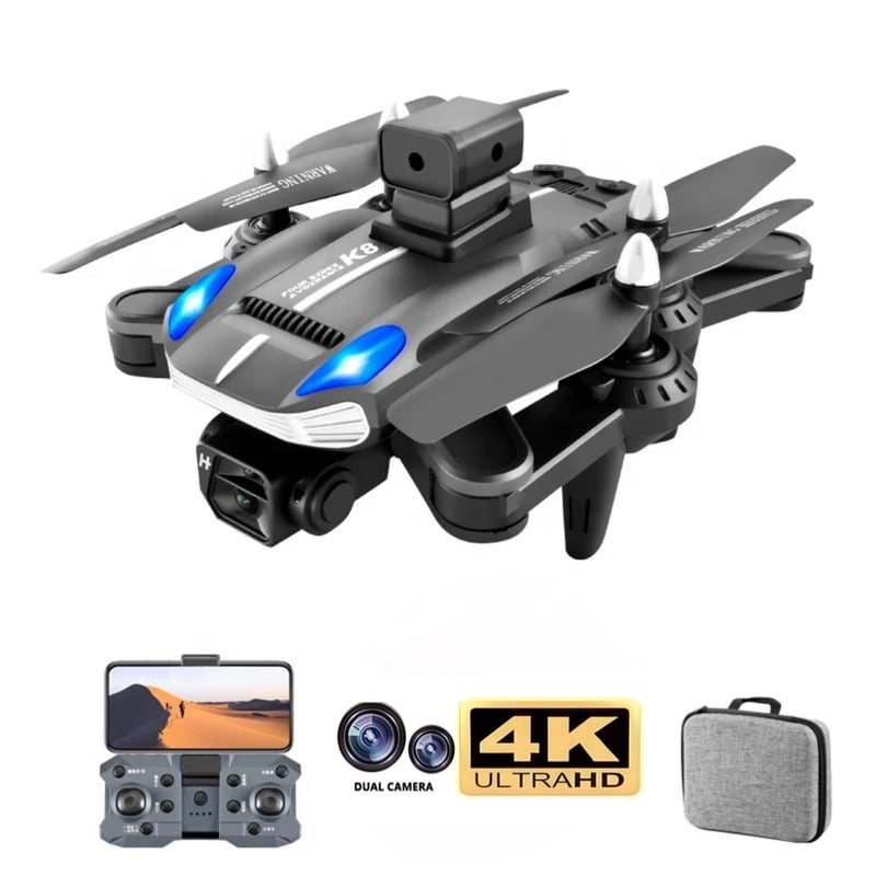 ACTUAL Dron K8 4K HD Cámara Dual Plegable 4 Ejes Con Evasión De ...
