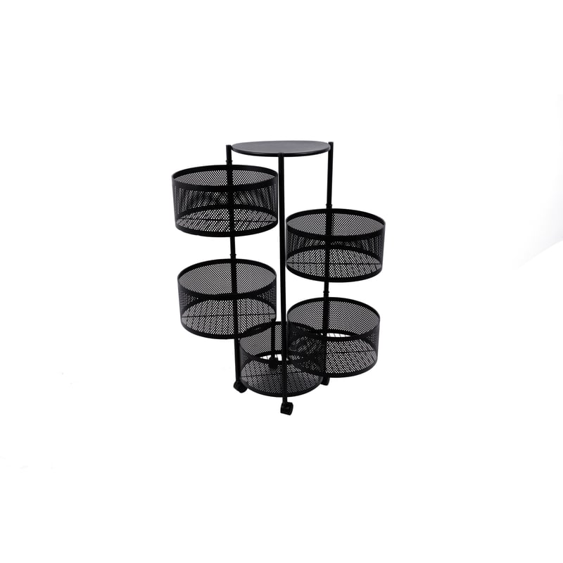 Carro Organizador con Ruedas 5 Estantes Negro | Sodimac - Falabella