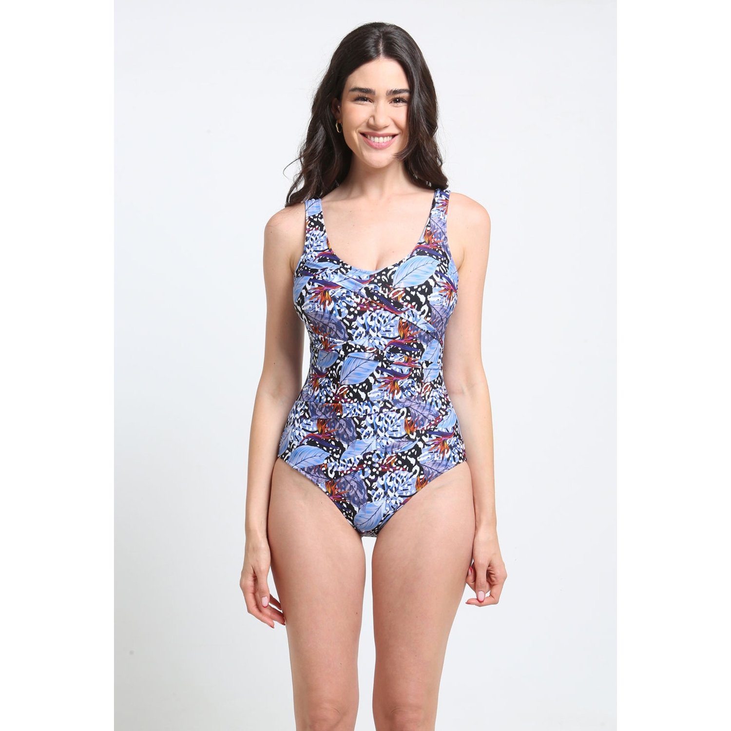 SAMIA Traje de bano modelador estampado azul SAMIA falabella