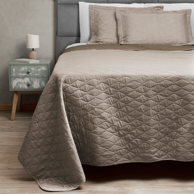 MASEL Quilt Bicolor Masel 2 plazas Cafe-Beige 220x250 | falabella.com